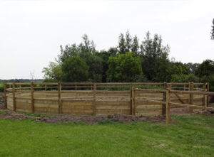 Longierplatz mit Holz umzäunung, Roundpen - longierzirkel